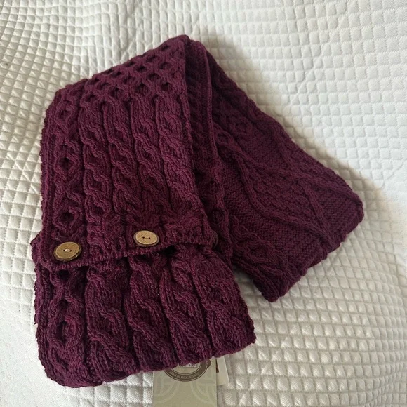 ♥️Irish Aran Sweater Market Merino Wool Snood Infinity Scarf - Picture 4 of 11